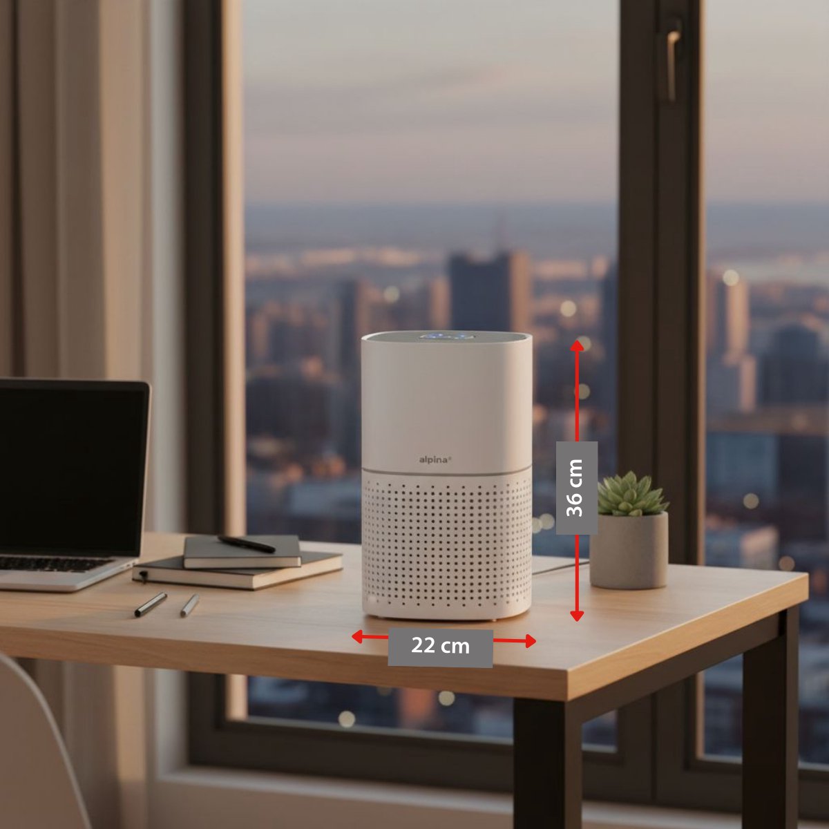 alpina Luchtreiniger met Ionisator - Air Purifier met HEPA Filter H11 - CADR: 240 m³/h - Air Cleaner voor Ruimtes tot 28 m² — afbeelding 3