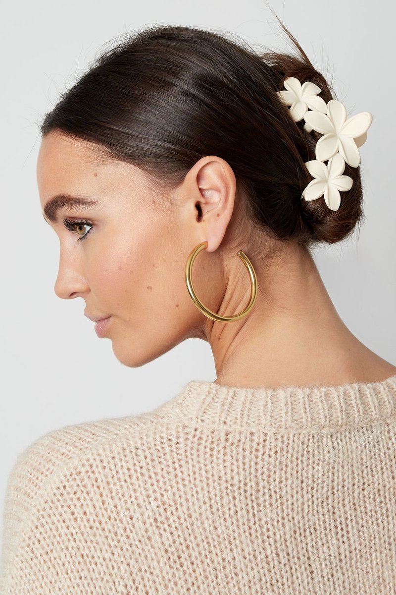 Haarclip bloemen - off-white