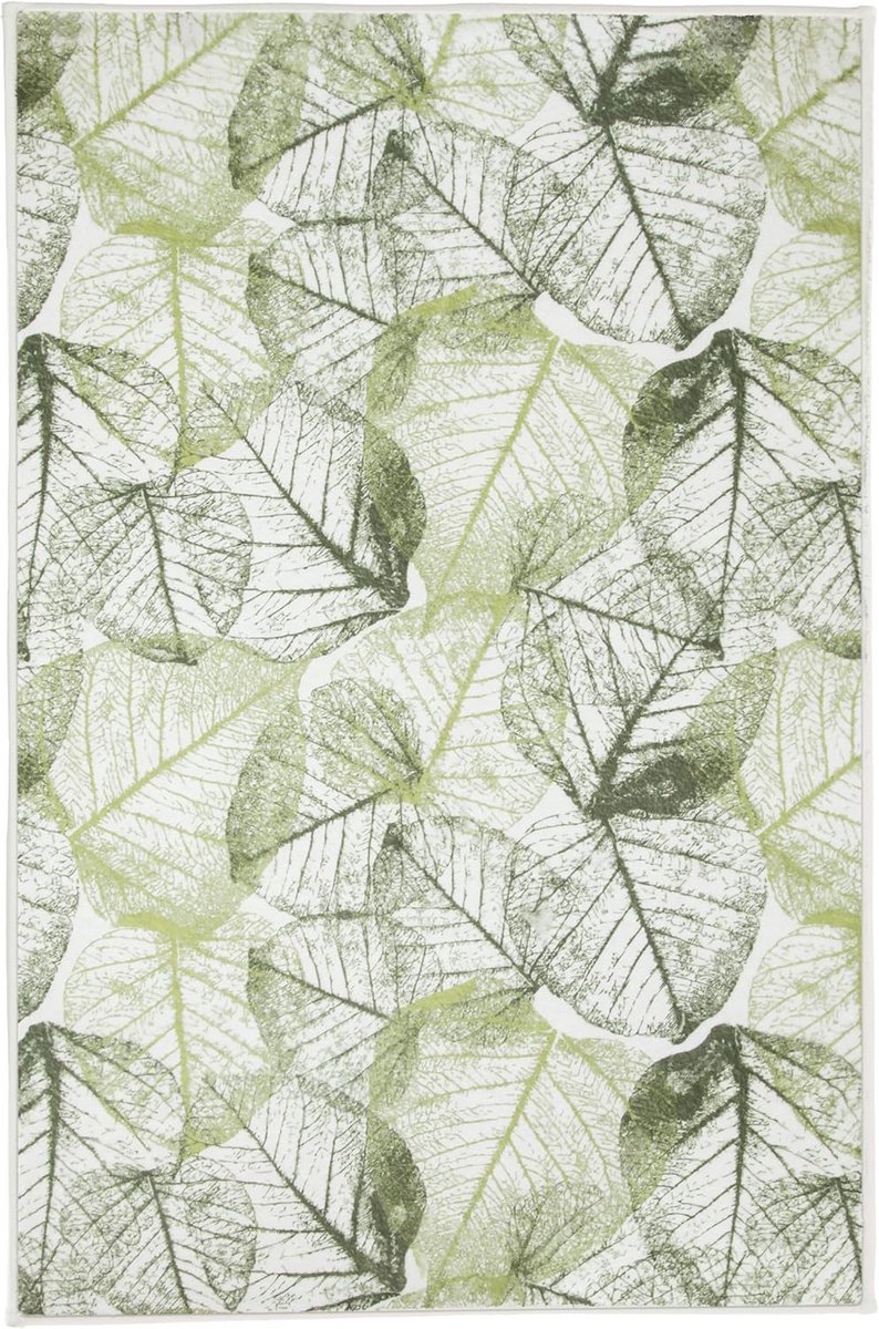 Zachte Badmat met Bladpatroon - Antislip en Geschikt voor Vloerverwarming - 70x120 cm