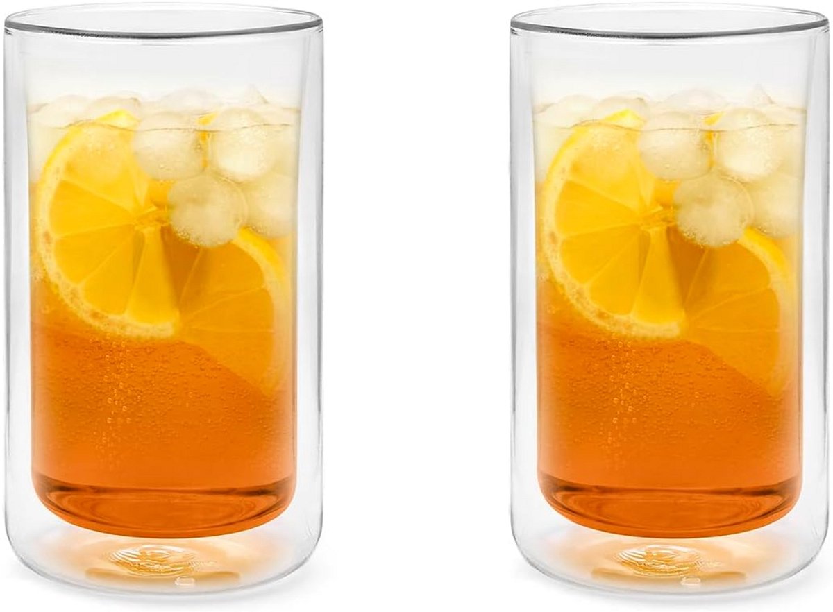 Dubbelwandige Glazen Set van 2 - 400ml - Hittebestendig Borosilicaatglas