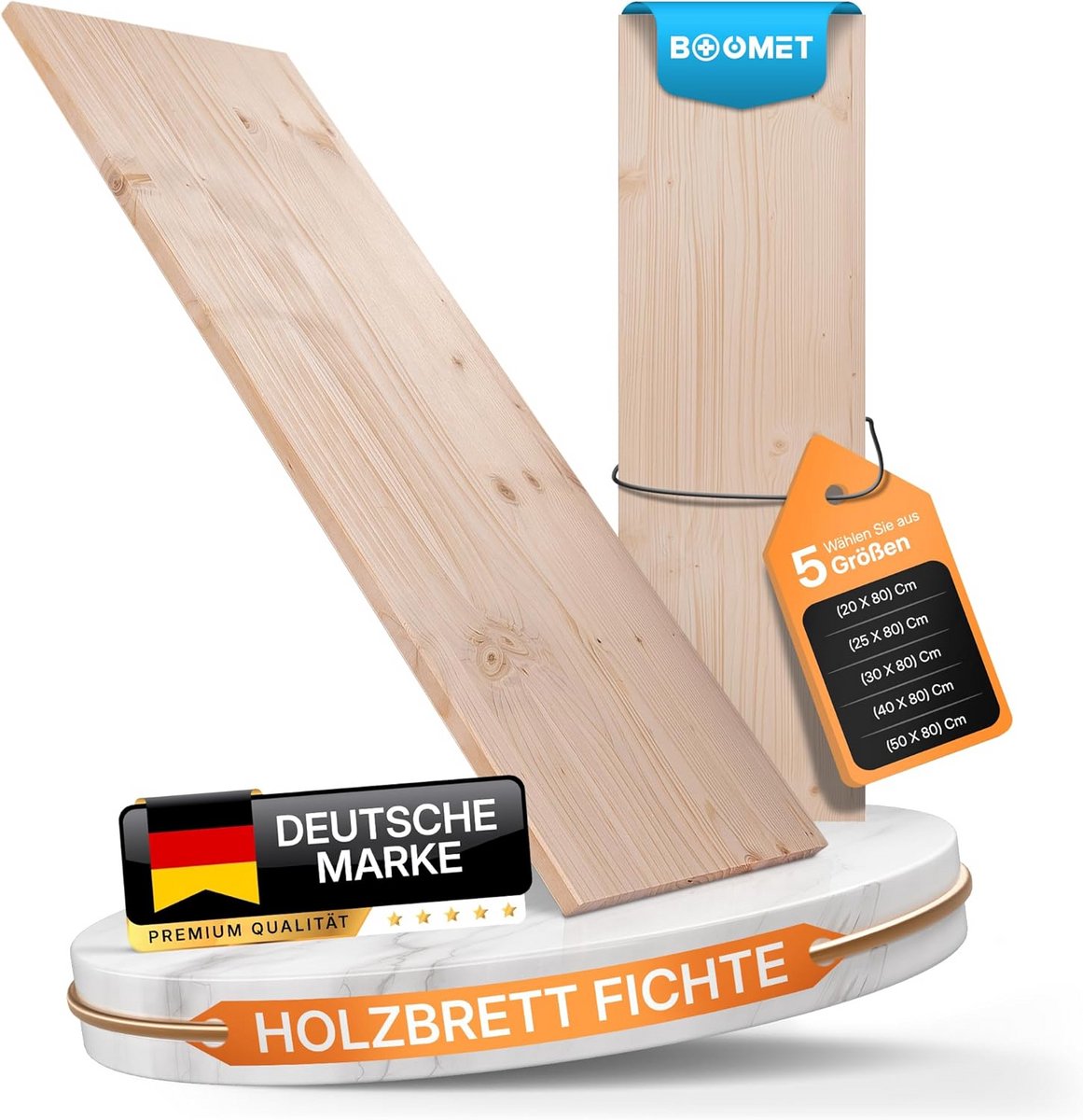 2x Houten Plank Vuren Hout 80 cm Breed - Wandrek of Boekenkast Legplank