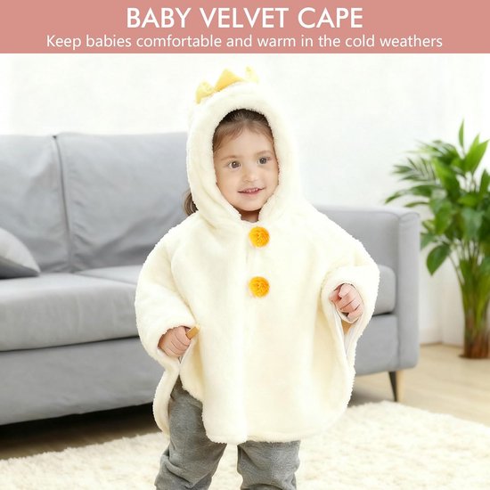 Warme Baby Poncho met Capuchon voor Kinderen 0-3 Jaar | Winddicht Fleece Buitenkleding — afbeelding 3