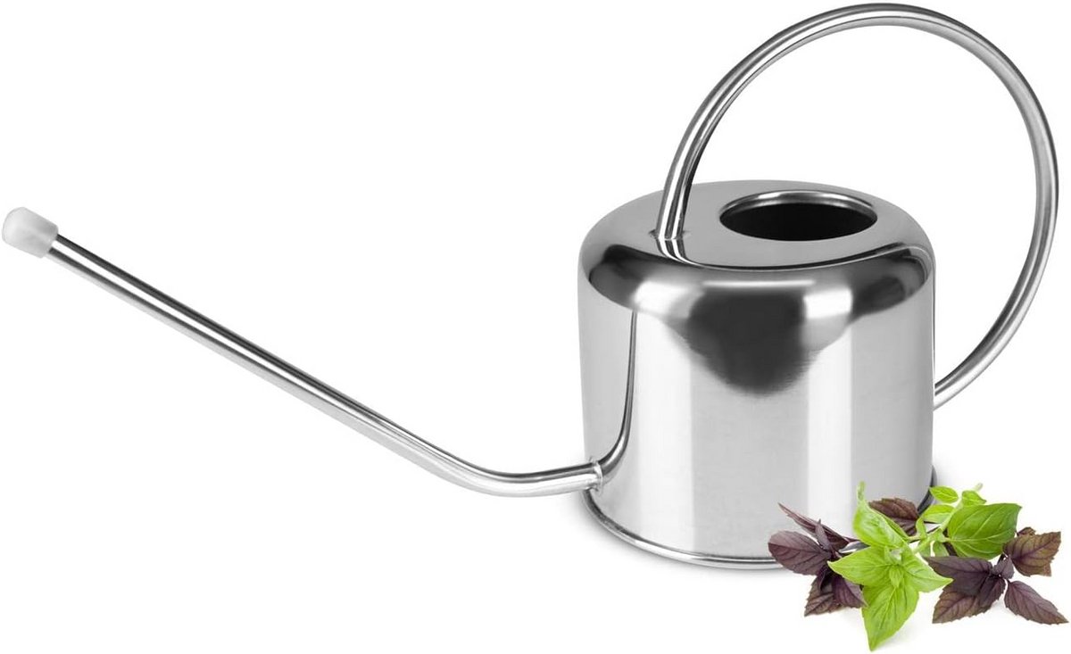 RVS Gieter 1 Liter - Lange Nauwkeurige Tuit - Gepolijst Zilver Voor Binnenplanten