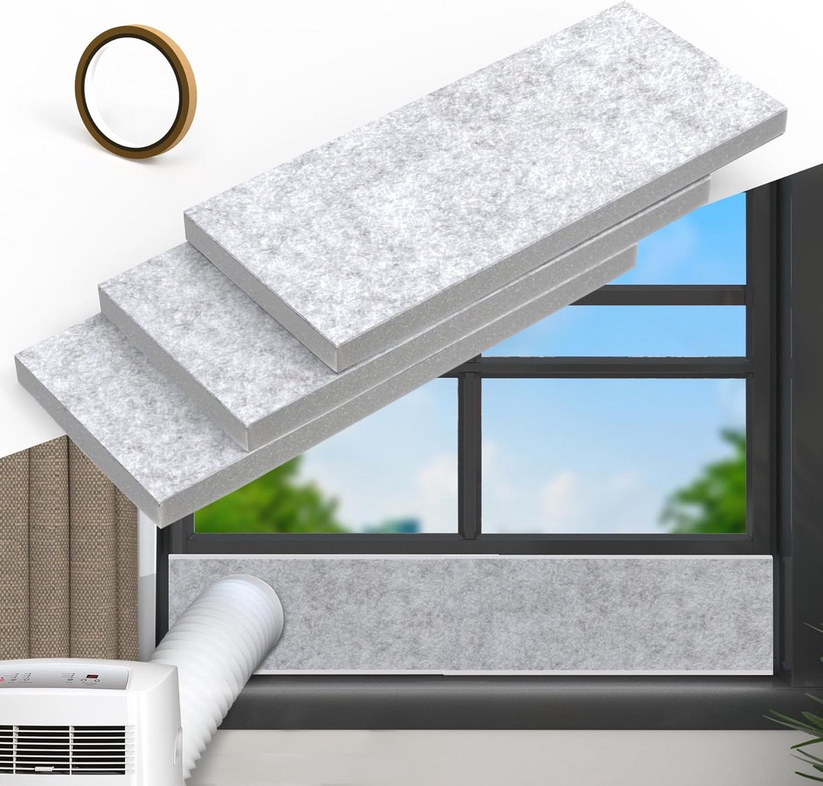 Geïsoleerde Schuimpanelen voor Draagbare Airconditioning Raamafdichting