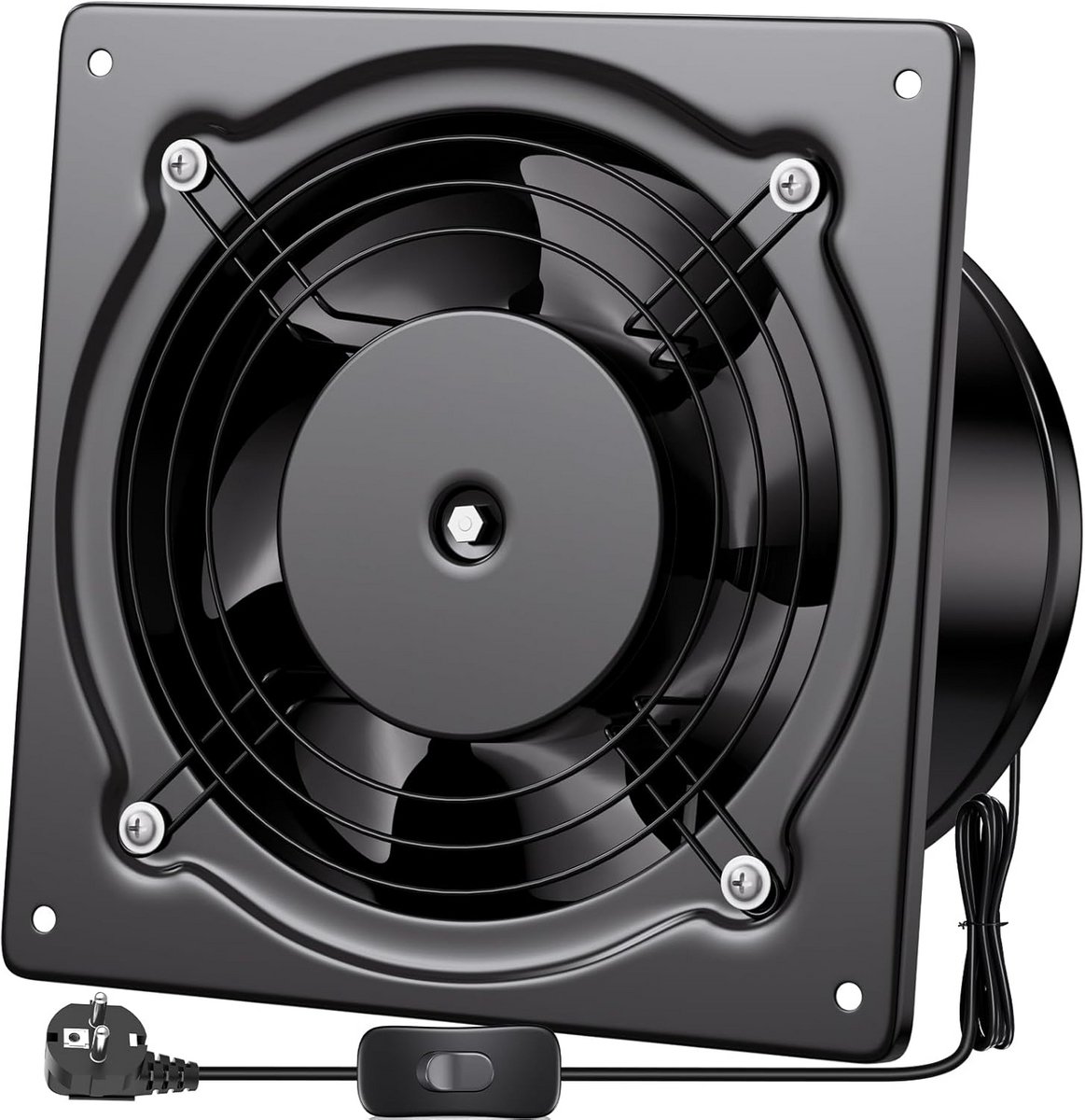 Krachtige Afzuigventilator 150 mm met Schakelaar voor Badkamer en Garage