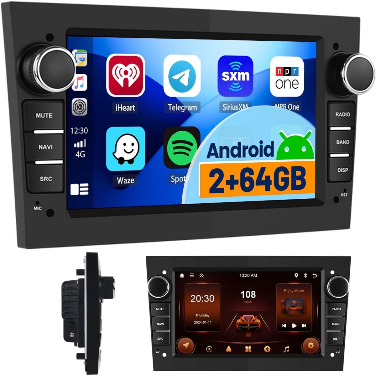 Android Autoradio met 7 inch Touchscreen, CarPlay en Android Auto voor Opel Modellen