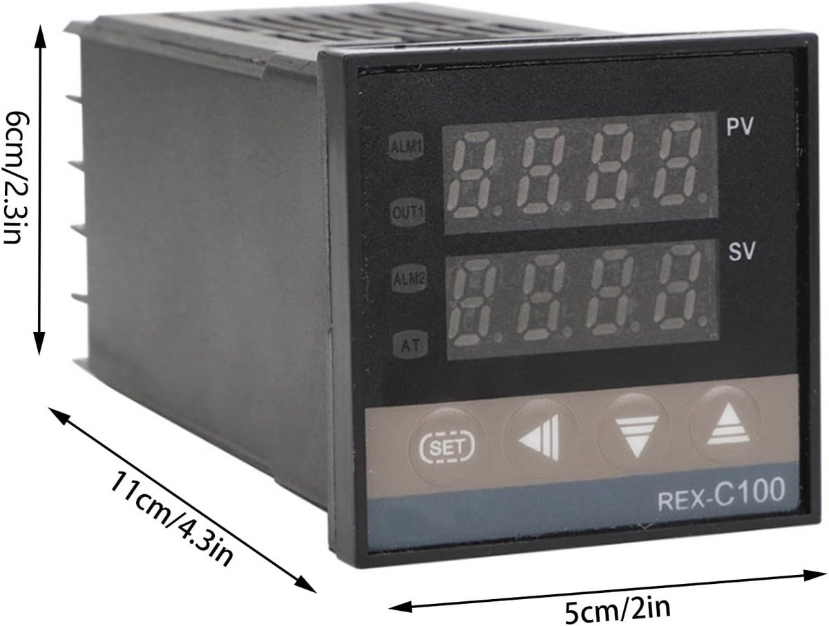 Digitale PID Temperatuurregelaar Set met K-Type Thermokoppel en 40A Solid State Relais