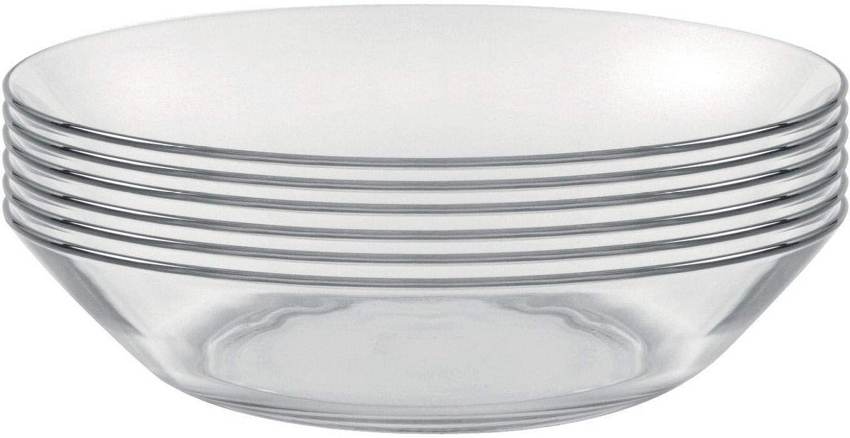 Set van 6 Royale Platte Borden 21 cm - Sterk & Stapelbaar Glaswerk