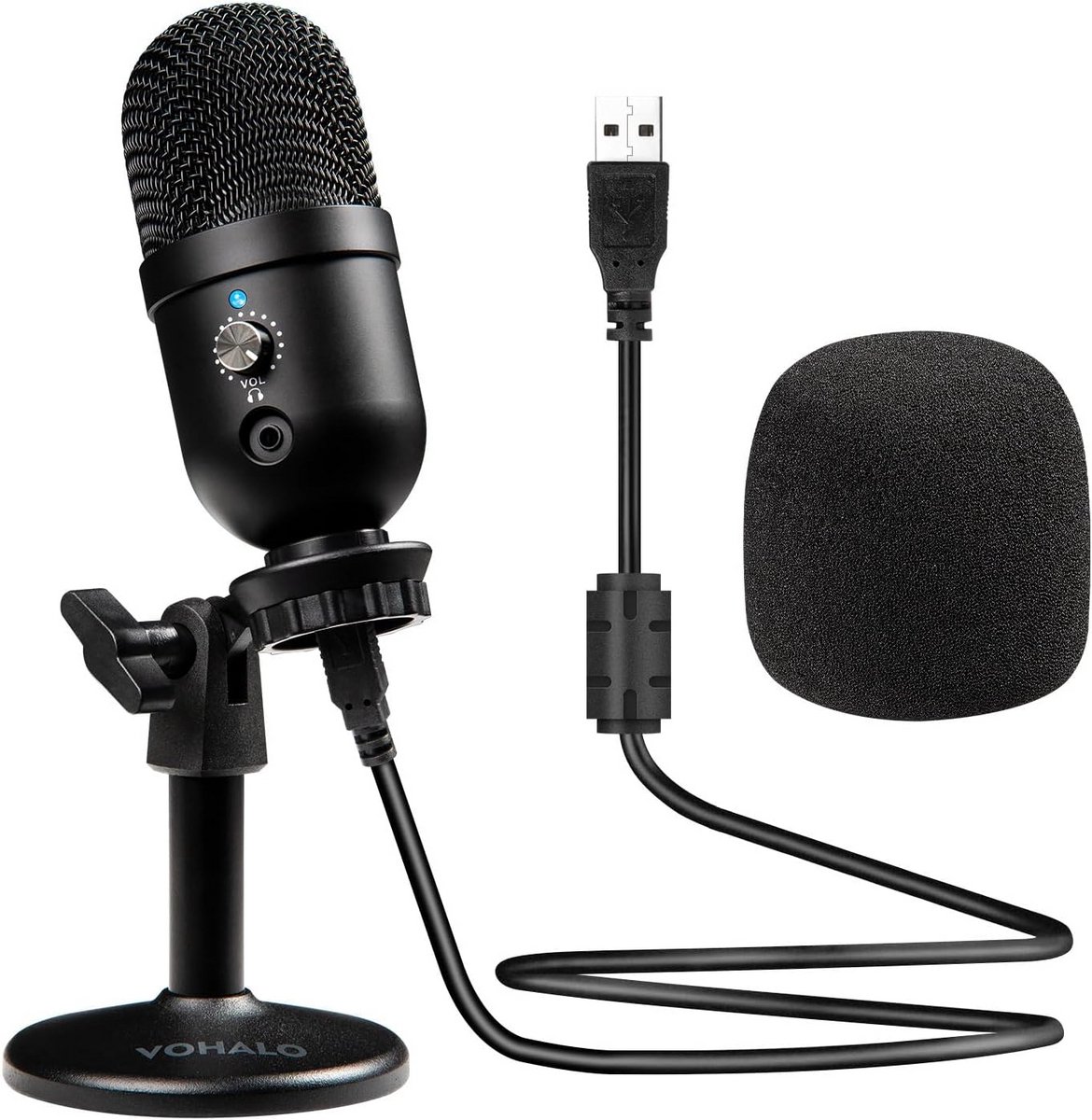 USB Condensatormicrofoon Met Statief & Popfilter - Plug & Play voor Gaming, Streaming en Podcasting