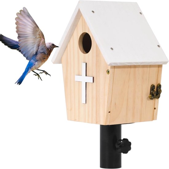 Groot Vogelhuis In Kerkstijl Met Bescherming Tegen Roofdieren groot-vogelhuis-in-kerkstijl-met-bescherming-tegen-roofdieren