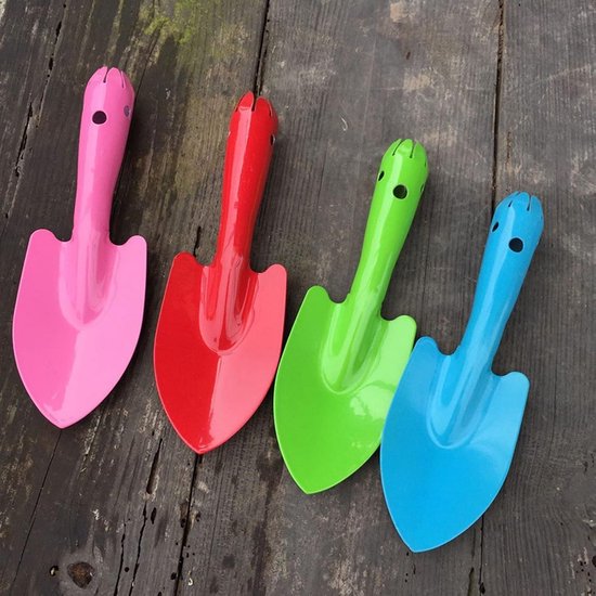 Set van 4 Kleine Metalen Schepjes - Kleurrijk Tuin- en Strandspeelgoed voor Kinderen — afbeelding 3