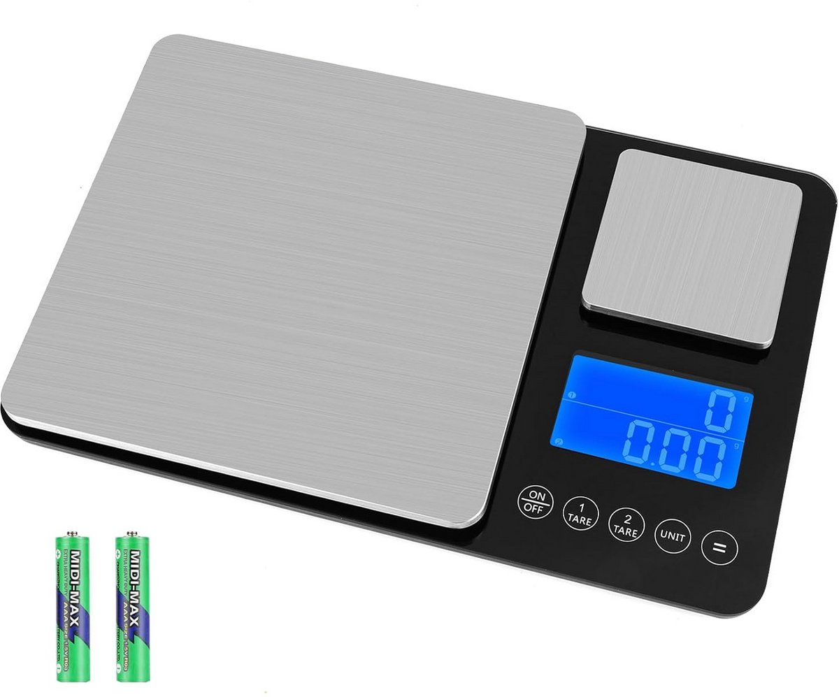 Digitale Keukenweegschaal met Groot Glazen Platform tot 15 kg