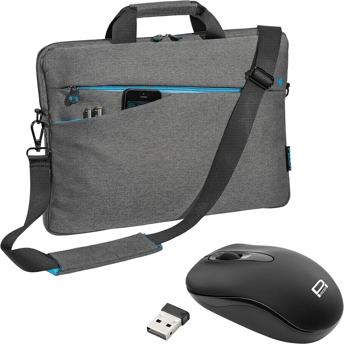 Stijlvolle Laptoptas tot 17 inch met Ruimte voor Muis en Accessoires