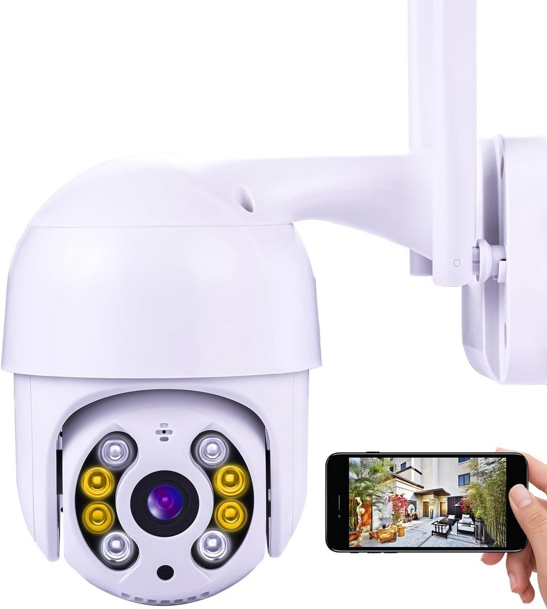 Draadloze Buiten Beveiligingscamera 3MP WiFi met 360Deg Kantel en Kleur Nachtzicht