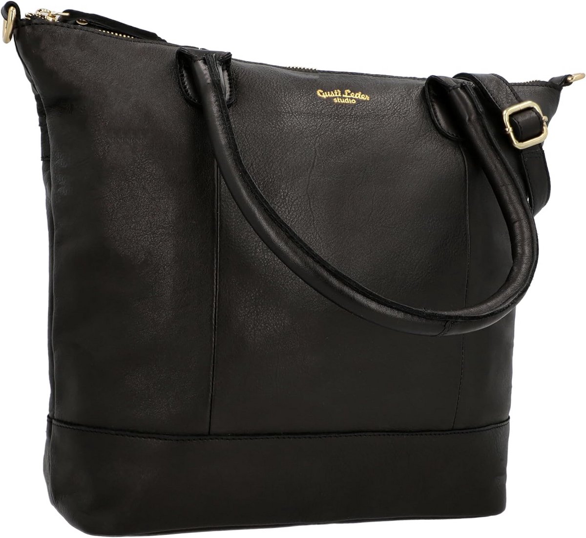 Grote Leren Shopper Dames met Laptopvak en Ritssluiting
