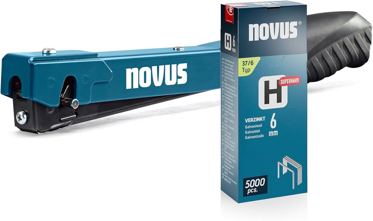 Robuuste Slagnietmachine van Massief Metaal met 5000 Type 37 Nietjes (4-6 mm) - Softgrip en Snellaadsysteem