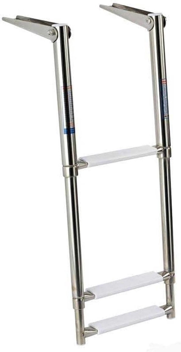Telescopische Trap Ladder 3 Treden RVS - Inschuifbare en Compacte Opstapladder