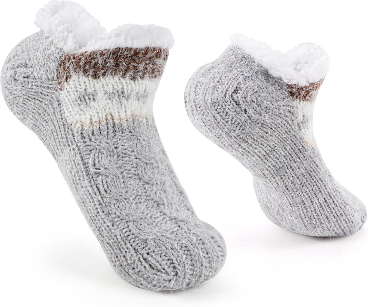 Extra Dikke Anti-Slip Huissokken voor Heren en Dames | Warme Winterslofjes met Stoppers