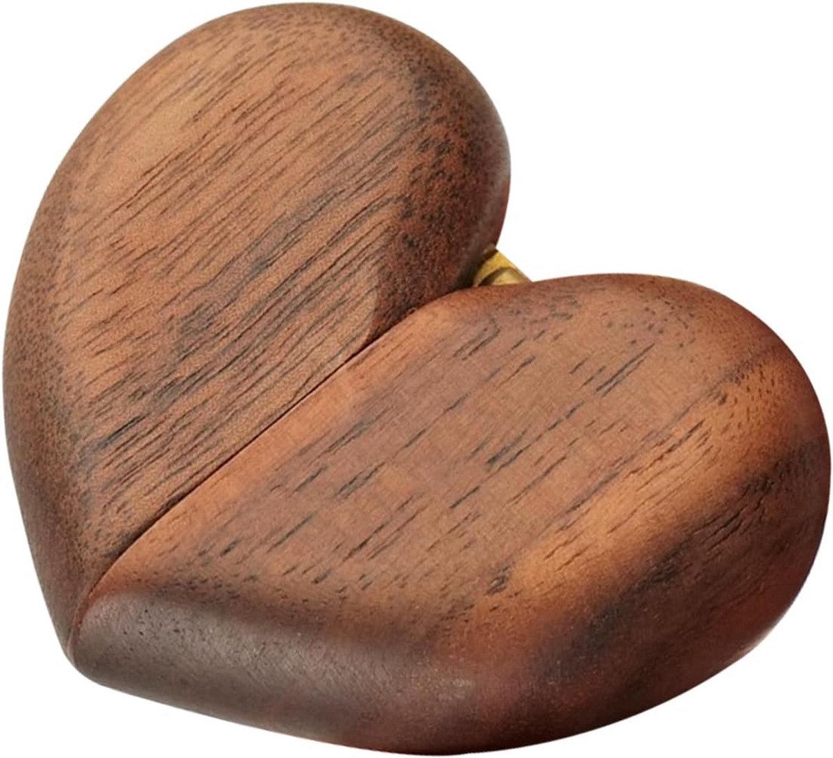 Hartvormige Houten Ringendoos voor Trouwringen - Stijlvolle Opslag