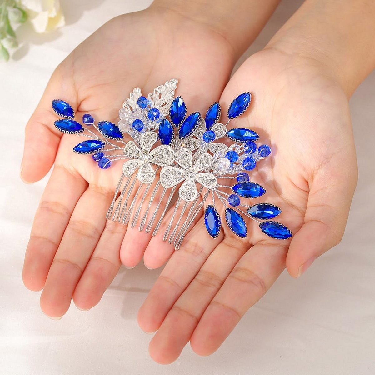 Elegante Blauwe Strass Haaraccessoire voor Bruiloft - Bruid & Bruidsmeisje