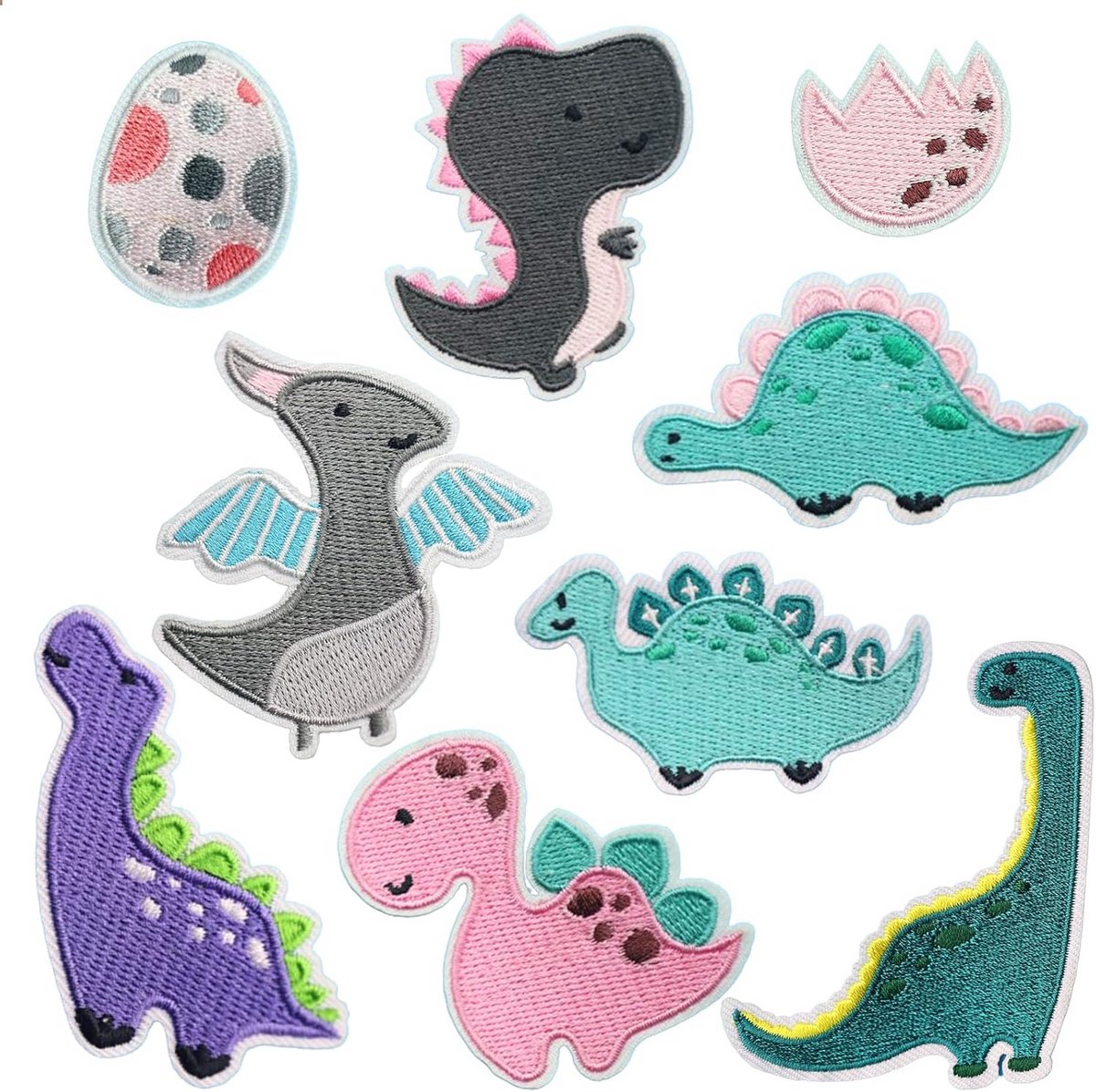 Dinosaurus Strijklappen voor Kinderkleding - 9 Stuks Set