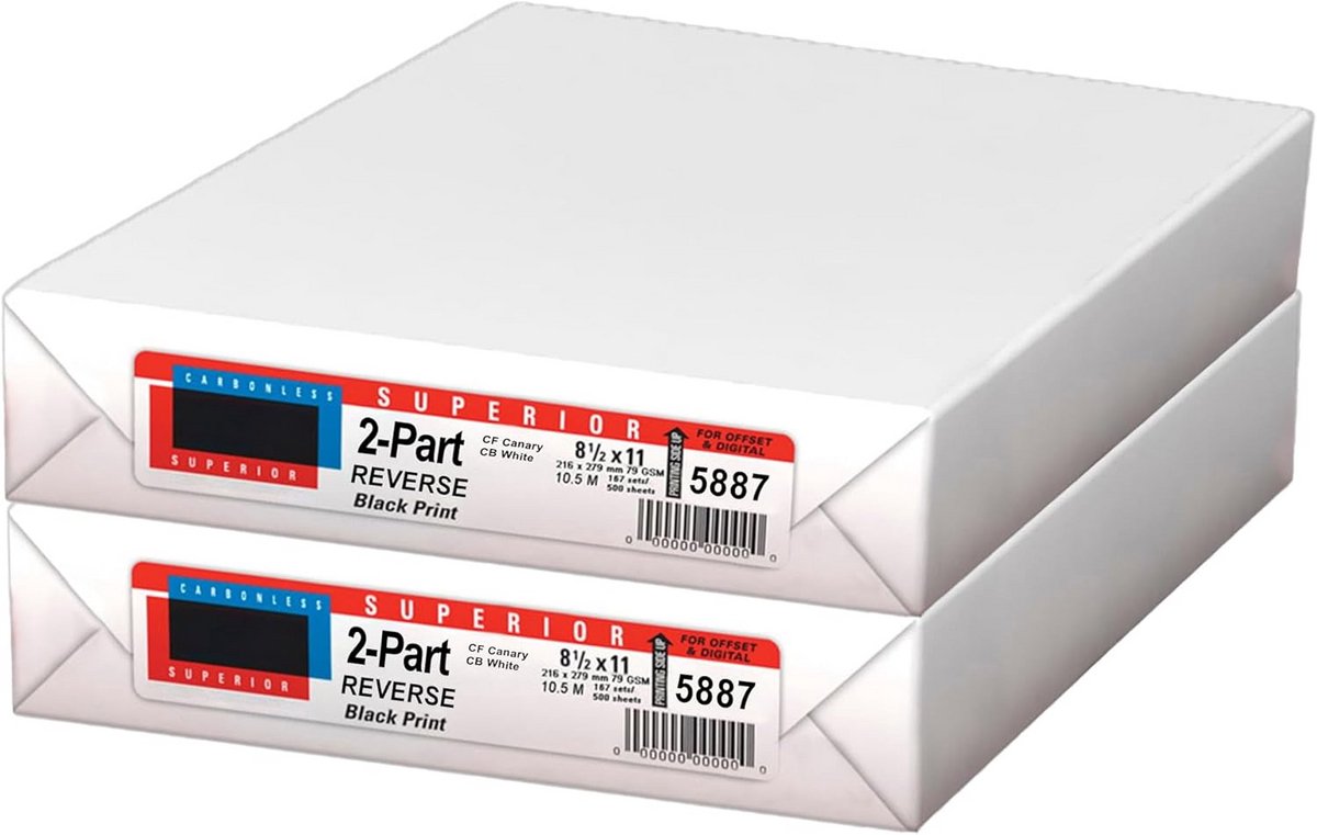 Zelfkopiërend NCR Papier Set - 2-delig Perforatievrij - A4 Maat - 2 Riemen (1000 Sets)