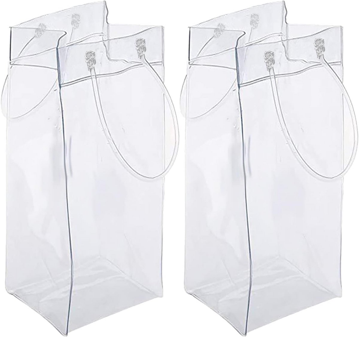 2 Stuks Draagbare Opvouwbare PVC Koeltas voor Wijn, Bier en Drankjes