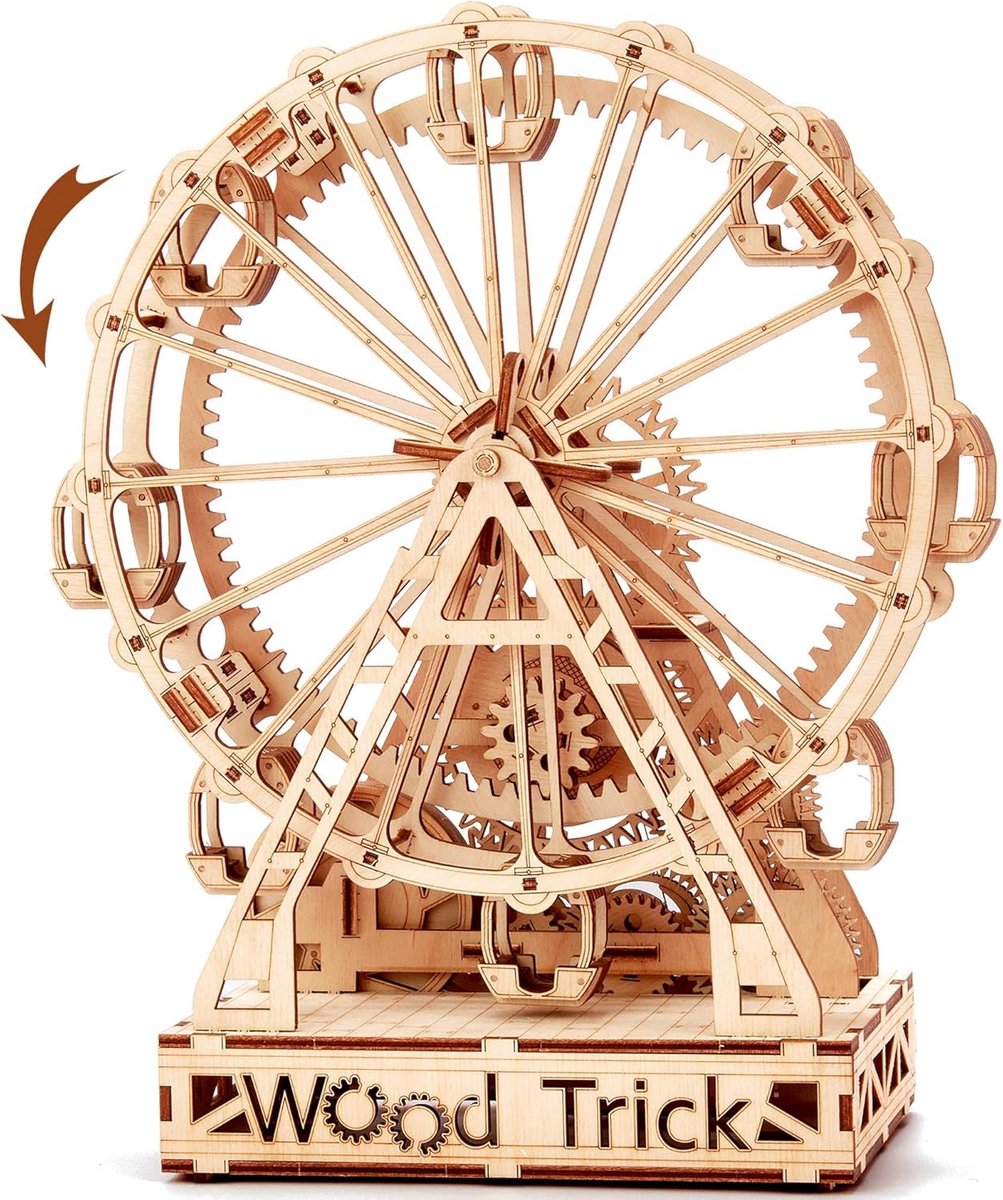 Houten 3D Puzzel Model van een Reuzenrad - Mechanisch Speelgoed