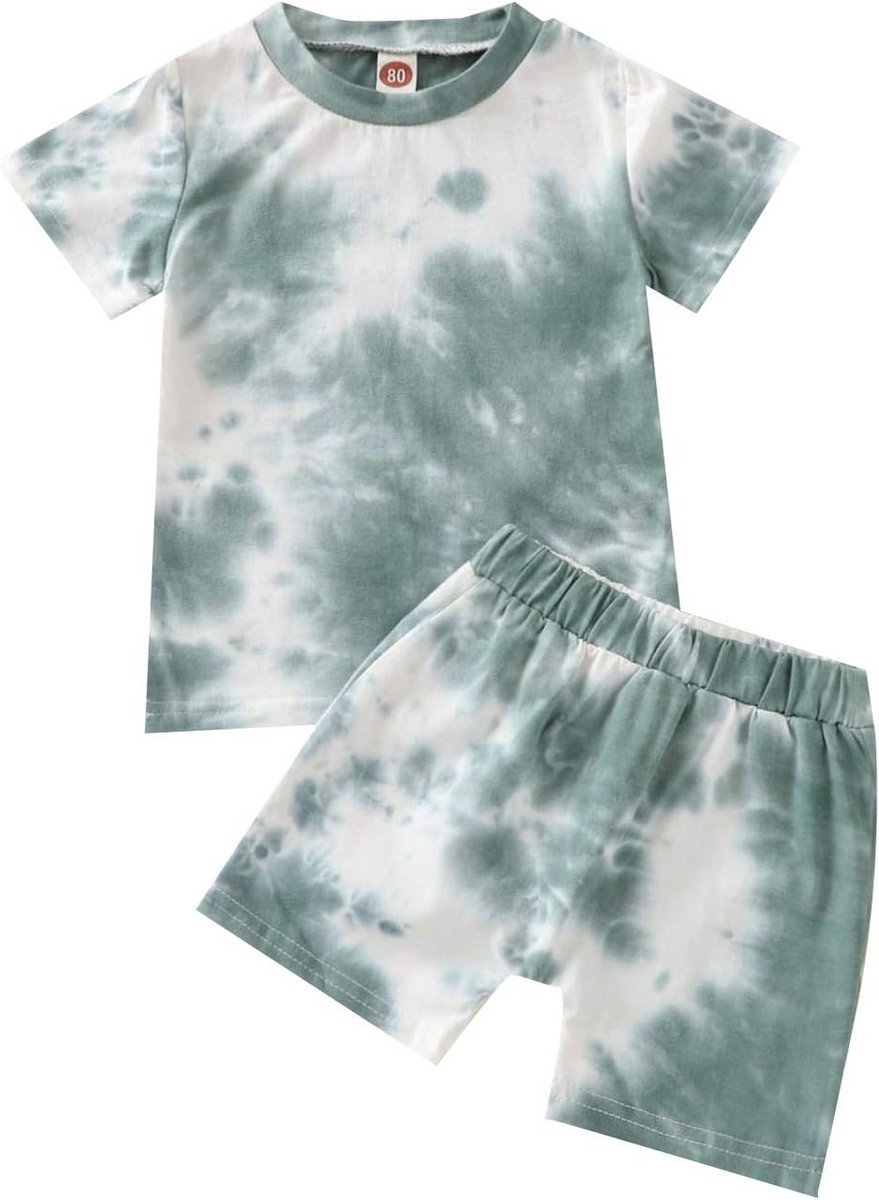 Zomer Set Jongens: Tie-Dye T-Shirt met Korte Mouw en Korte Broek | Katoenen Kleding
