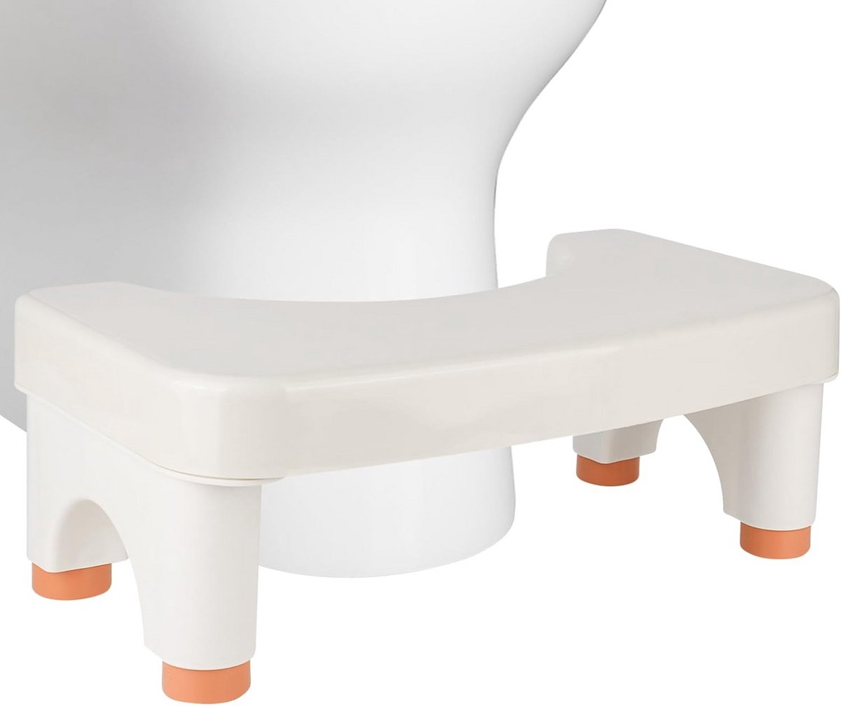 Toiletkruk - Krukje voor toilet - Comfortabel toiletbezoek - In hoogte verstelbaar - 15-21 cm hoog - Houtkleur
