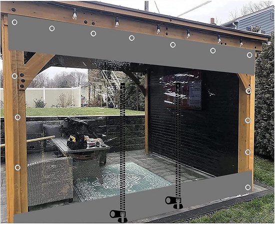 Transparante Dekzeil Zijpaneel Met Rits Deuren,Buiten Waterdichte