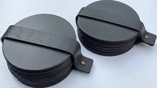 Sous-verres en cuir - Rond - 10 pièces - Sous-verres gris - Sous-verres en cuir - Sous-verres ronds - Sous-verres pour lunettes