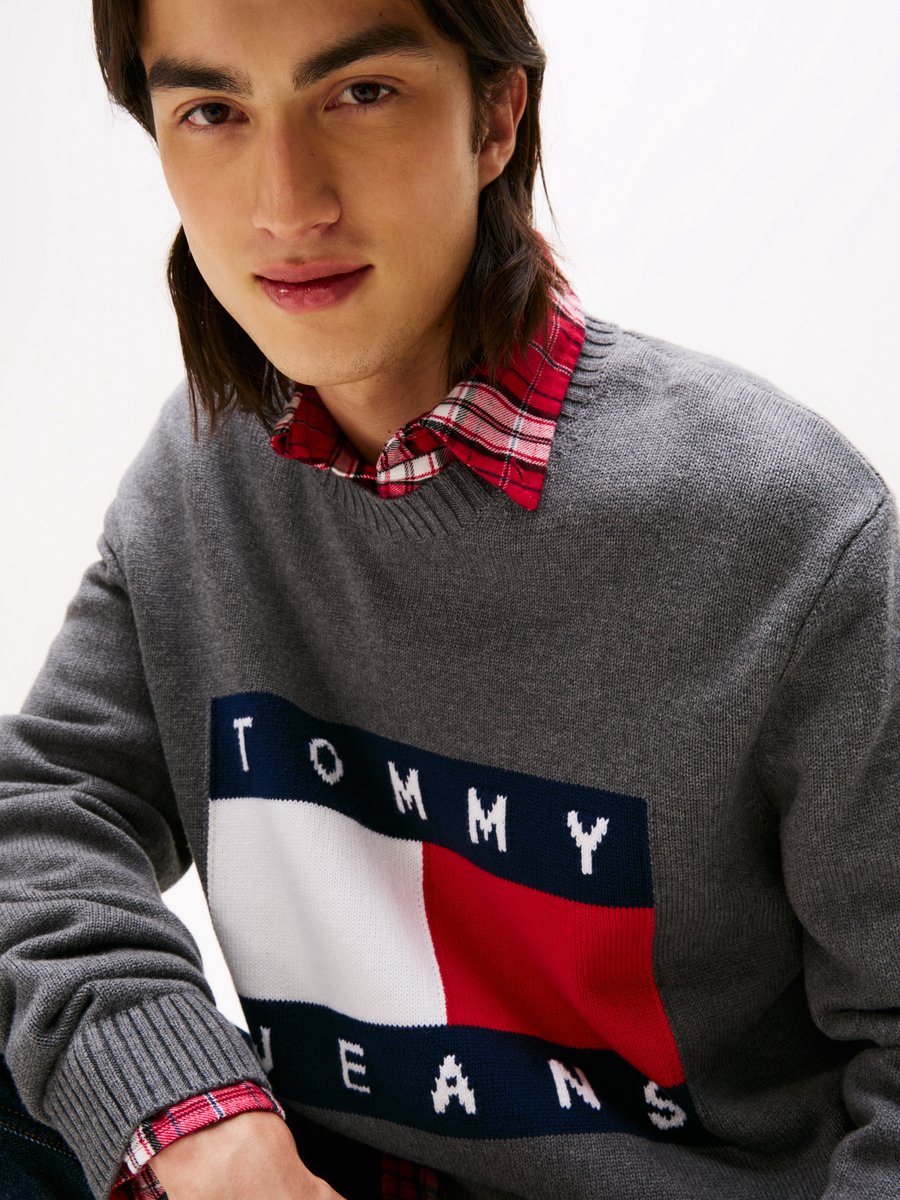 Tommy Jeans Heren Gebreide truien Grijs