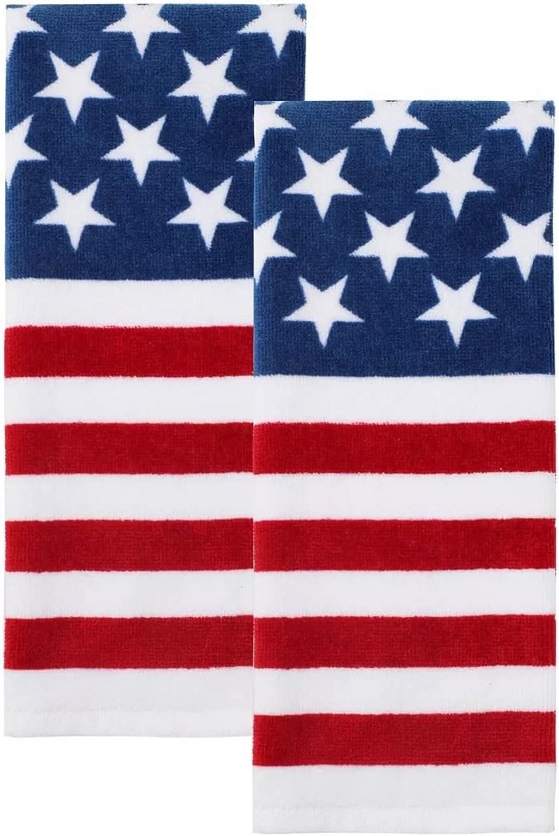 Set van 2 Patriottische Keukendoeken Rood Wit Blauw Kwaliteitskatoen