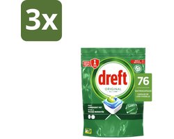 3 x Dreft – Vaatwascapsules – Original All-in-One – 76 Capsules - Vaatwassen - Vaatwascapsules - Reinigingscapsule - Vaatwasser - Vetoplossing