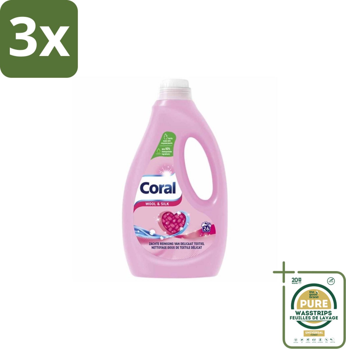 3 x Coral – Vloeibaar Wasmiddel – Wool & Silk – 1170 ml - Grootverpakking - Koffiezetapparaat - Koffiezetapparaat Met Automatische Functie - Koffiezetapparaat Voor Thuis - Koffiezetapparaat Met Warme Water - Koffiezetapparaat Met Filter