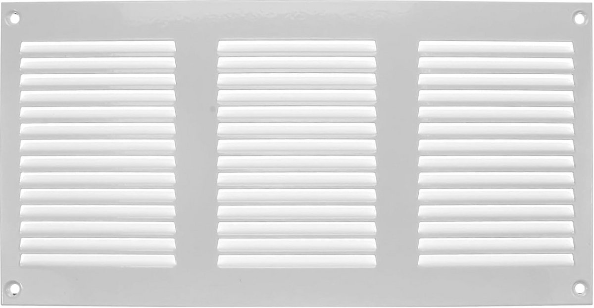 Ventilatierooster 30x15 cm Wit Metaal voor Ventilatieopening met Insectenwering