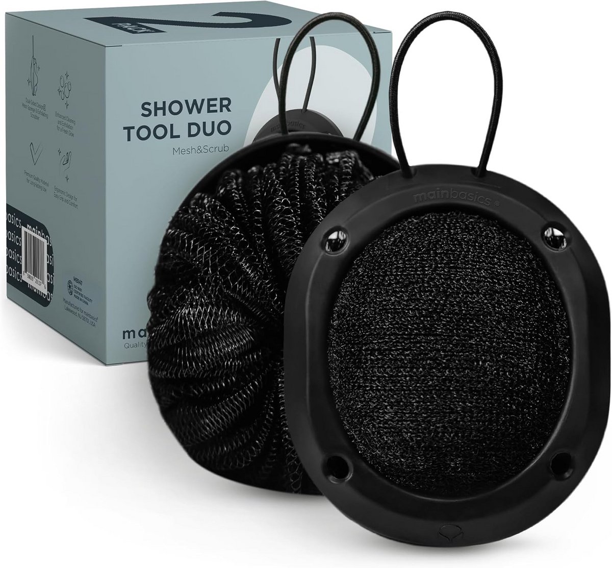 Douche Spons en Exfoliërende Scrub Set (2 Stuks) - Zachte Loofah en Peeling voor Lichaam