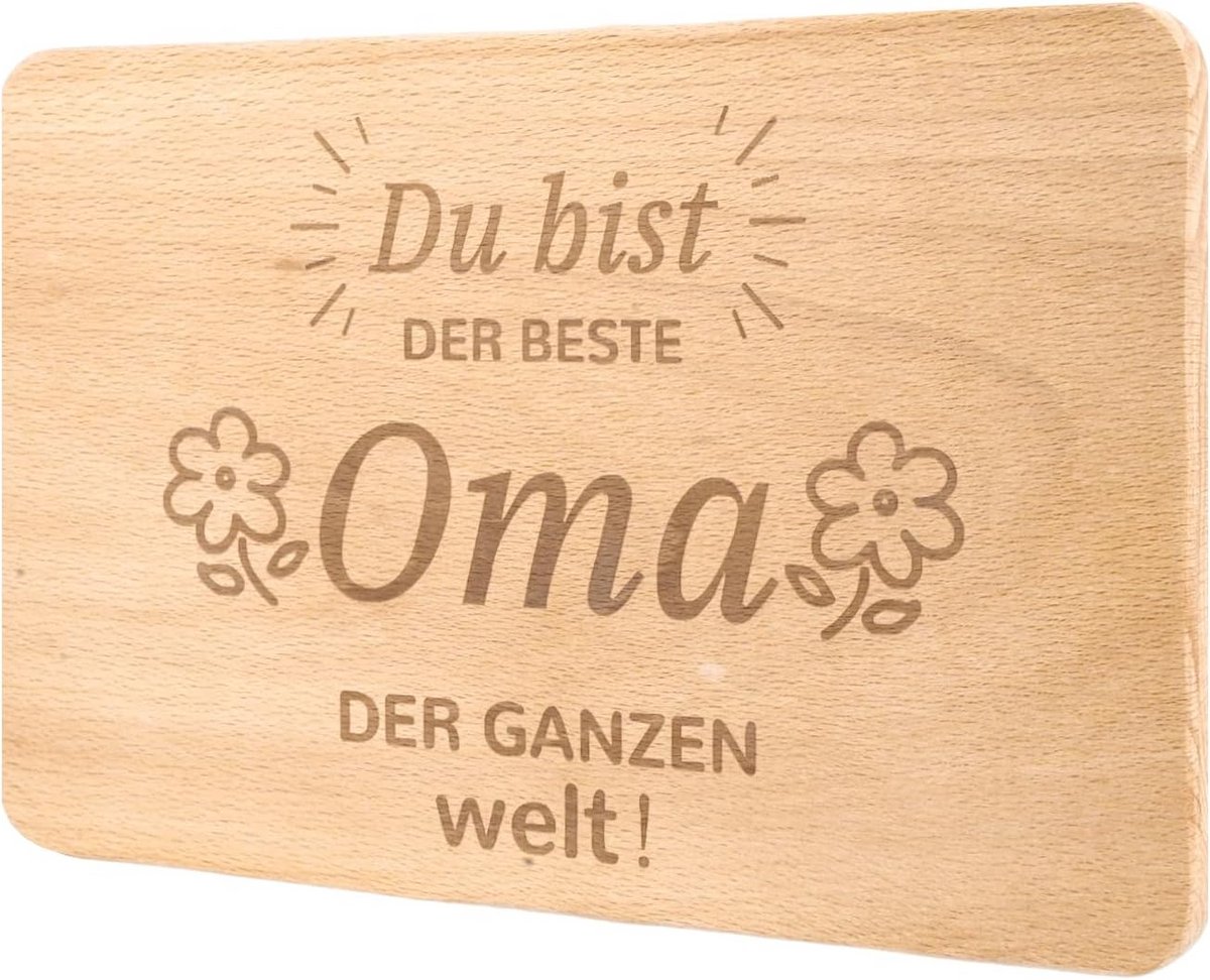 Gepersonaliseerd houten ontbijtplankje met gravure - Ideaal cadeau voor oma