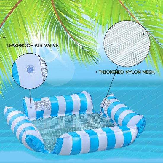 2-pack Opblaasbare Zwemhangmatten 4-in-1 Lounge Stoel voor Volwassenen en Kinderen van Merkloos — afbeelding 5