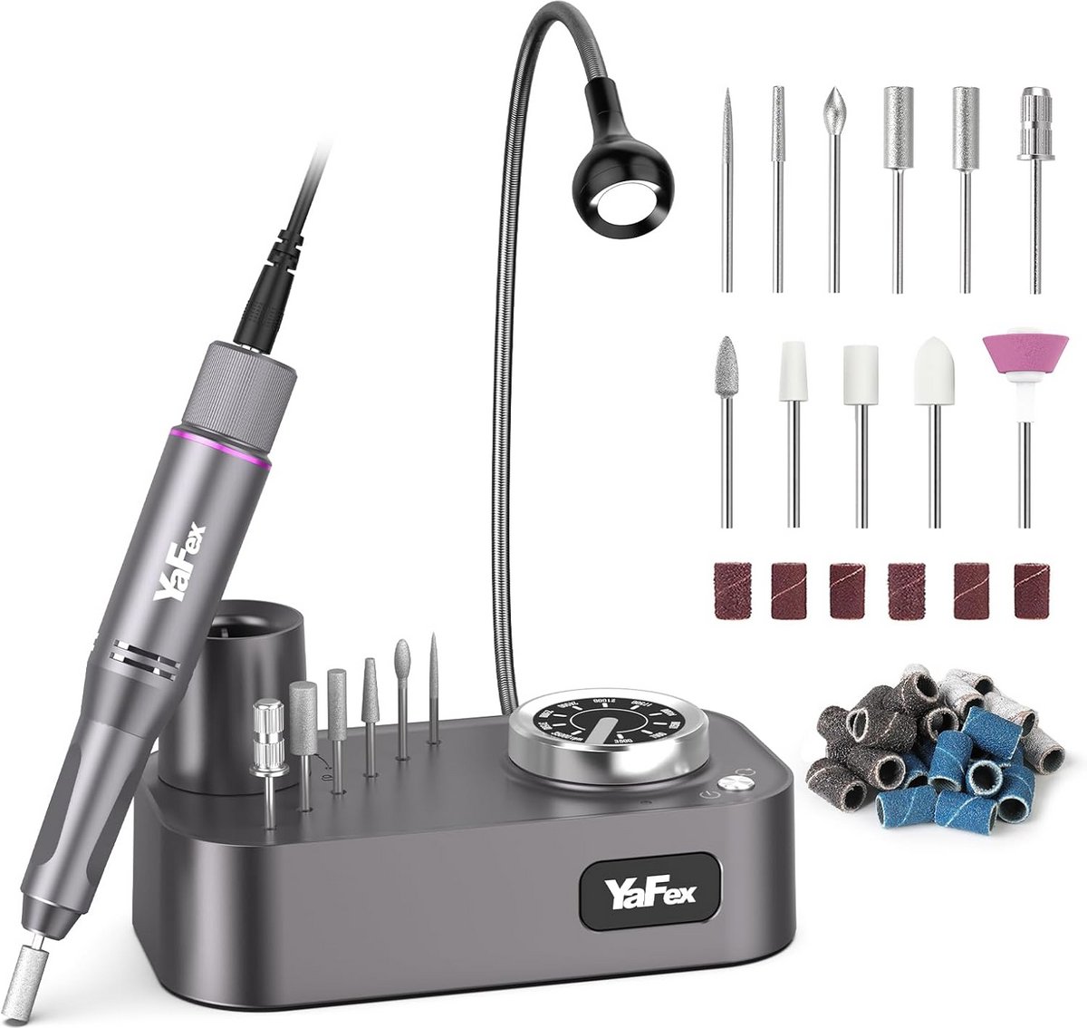Elektrische Nagelfrees 11-in-1 met LED-lamp - 35.000 RPM voor Manicure en Pedicure