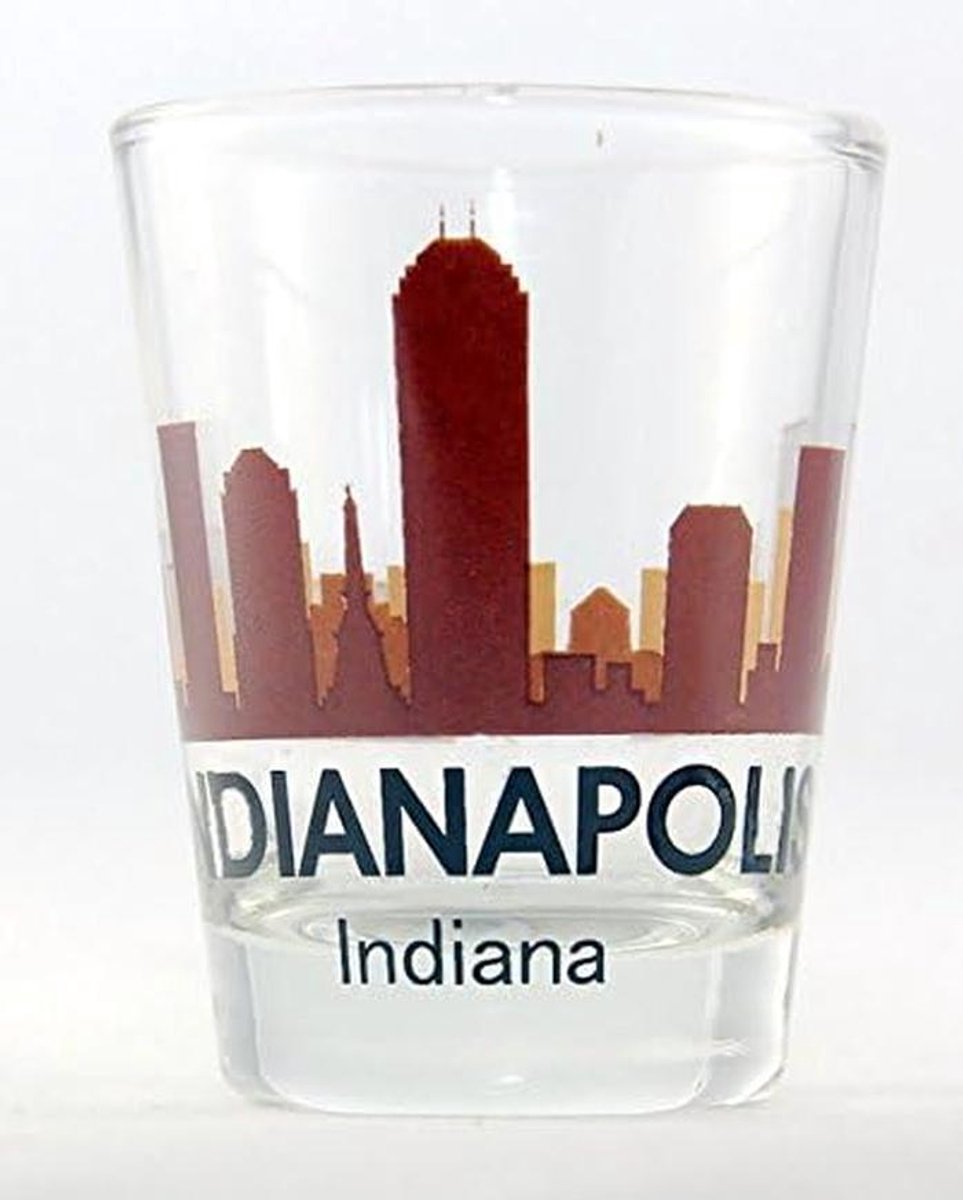 Zonsondergang Skyline Glazen Shot, Souvenir uit Indianapolis