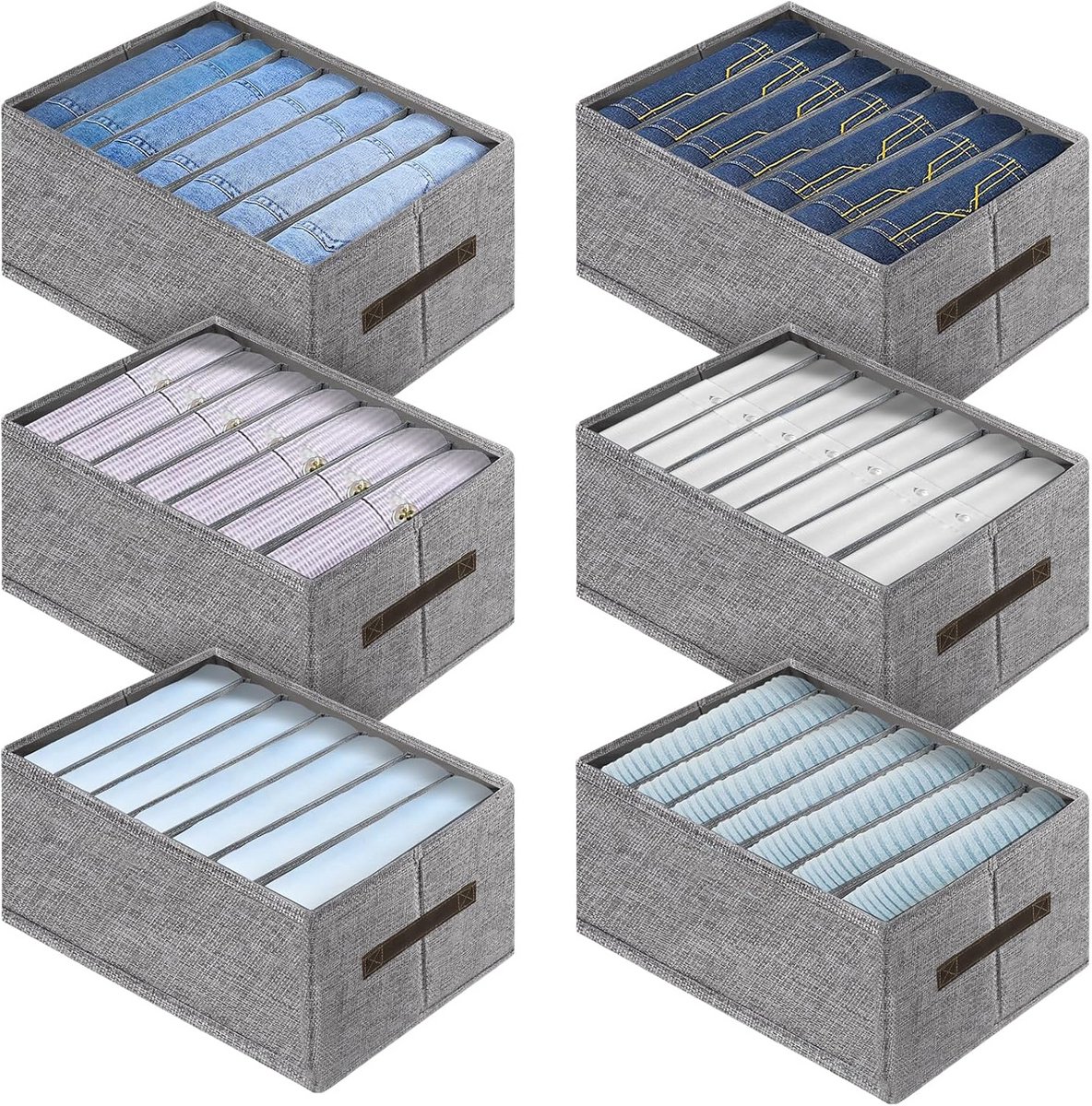 Set van 6 Kleding Opbergdozen voor Kast en Lade Organizer