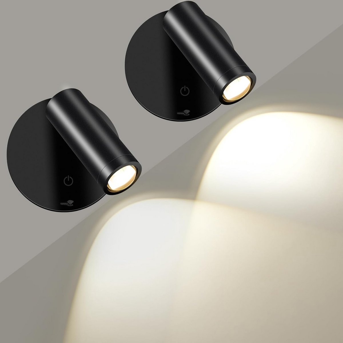 Draaibare LED Wandspots Draadloos met Afstandsbediening en Timer, Warm tot Koel Wit Licht,