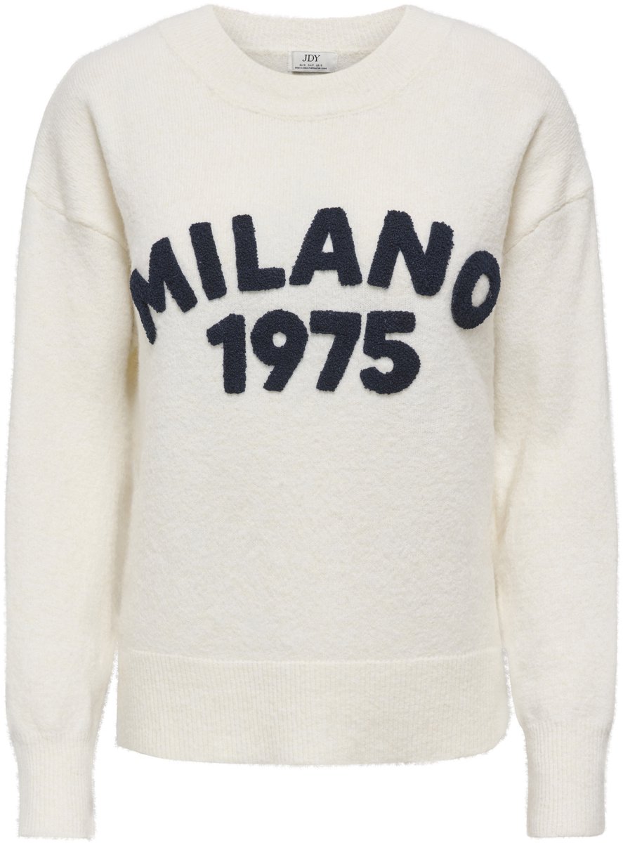 Jacqueline de Yong Trui Jdyciao L/s O-neck Pullover Knt 15376534 Cloud Dancer/sky Cap Dames Maat - XS
