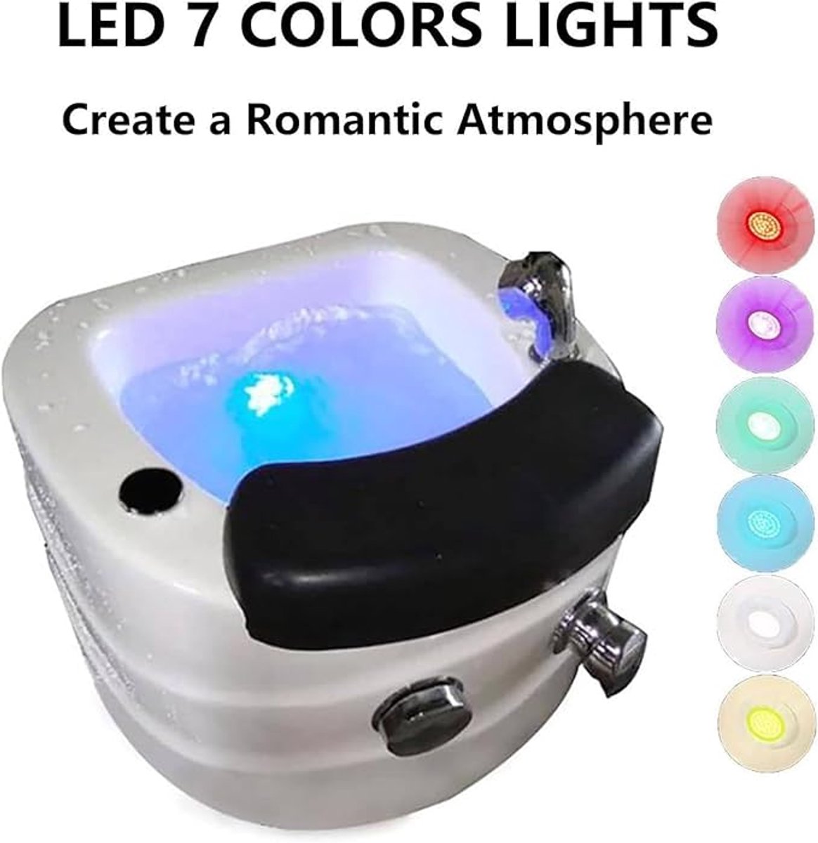 Acryl Pedicure Voetbad met Massagefunctie – Novihome Professioneel SPA Voetbad met Warmte, Vibratie, Hydrotherapie en LED Verlichting – Ontspannend Voetverzorgingsbad voor Vermoeide Voeten