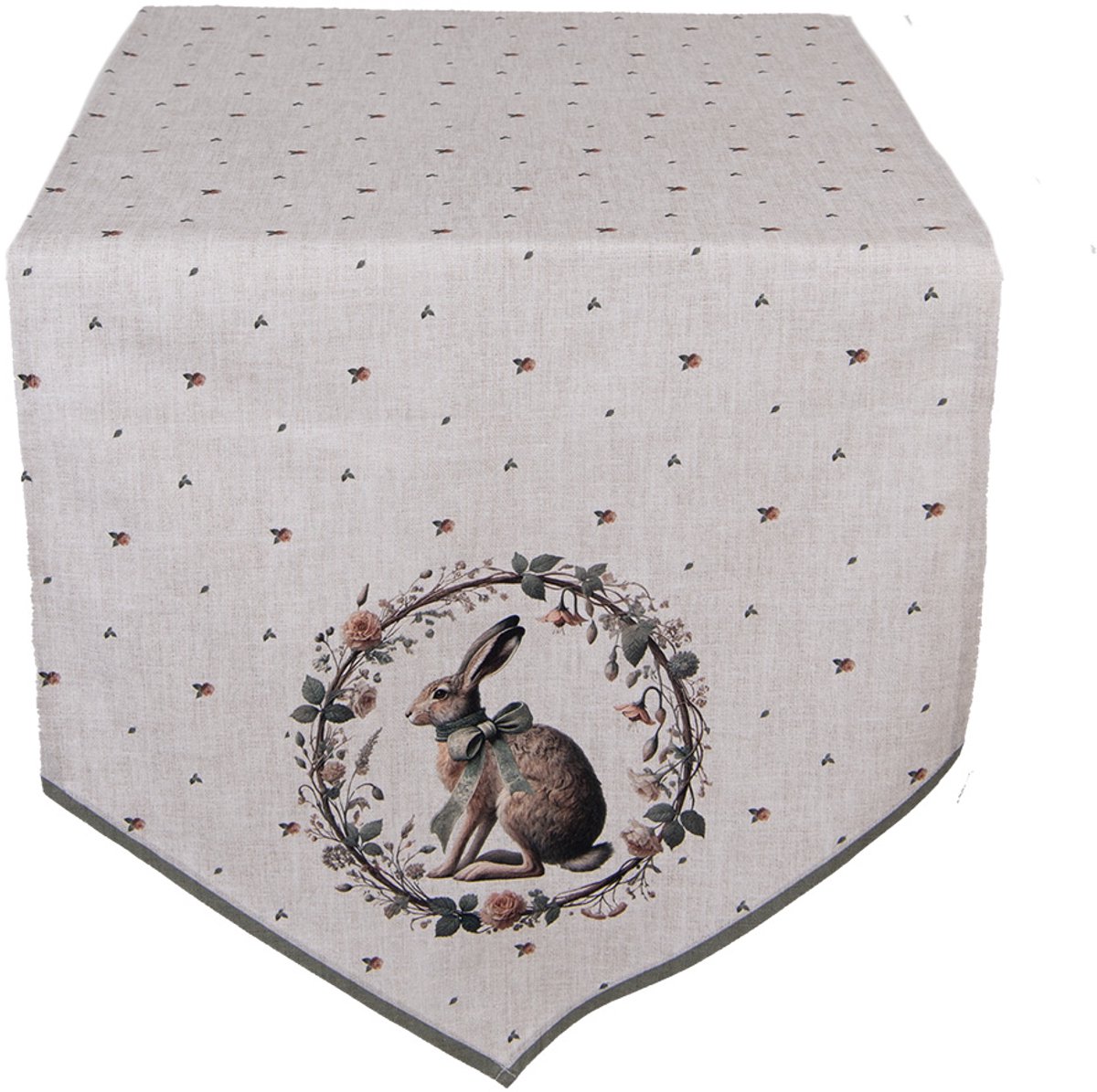 Clayre & Eef Tafelloper 50x160 cm Beige Katoen