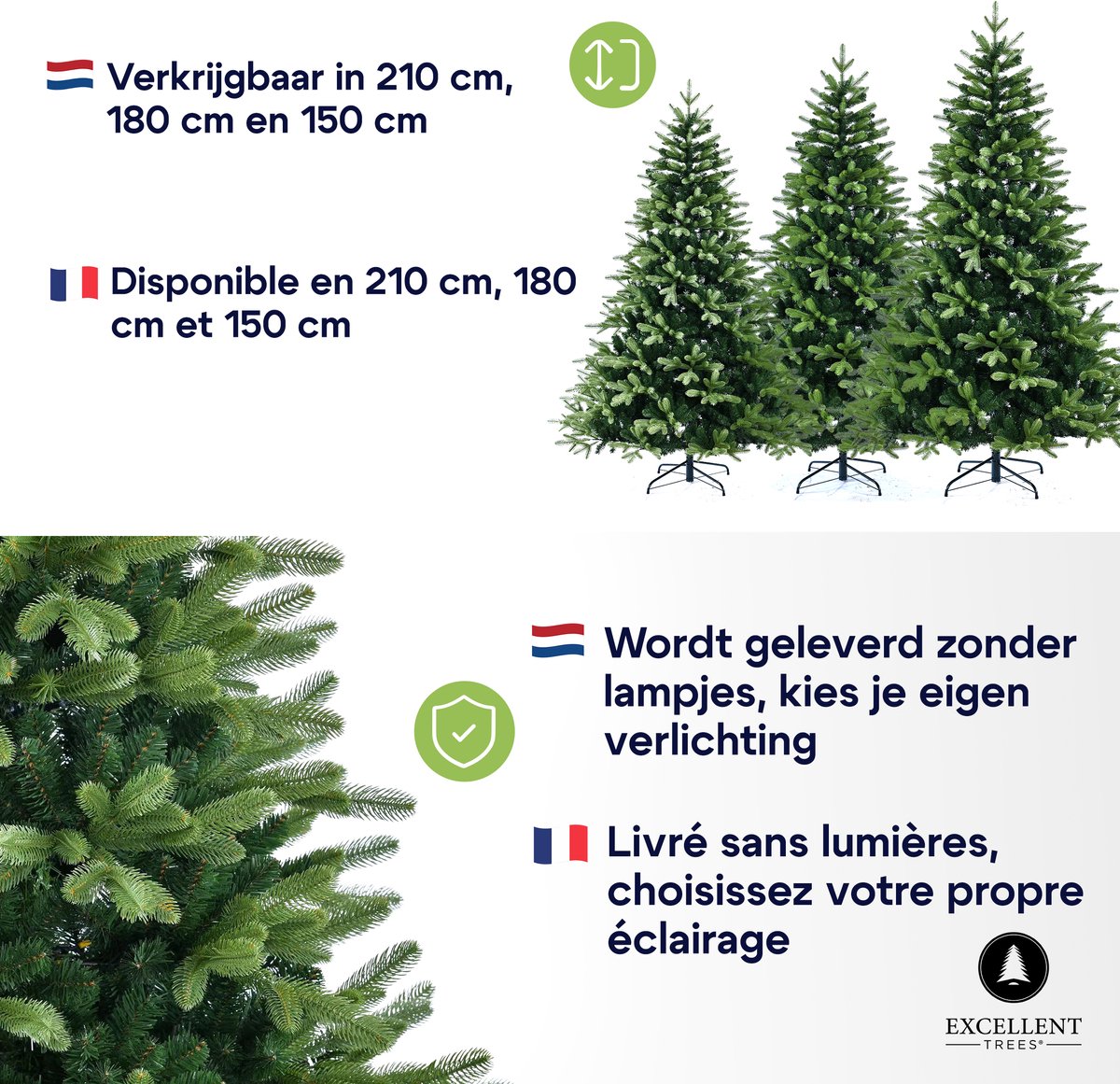 Excellent Trees® Kerstboom Hallvik 150 cm - PE+PVC - ⌀95cm - 150cm – foto 2