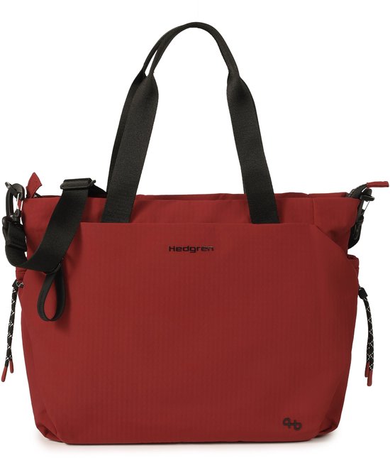 Hedgren Satoshi Cabas femme avec compartiment ordinateur 14 pouces – Déperlant – Dahlia Red