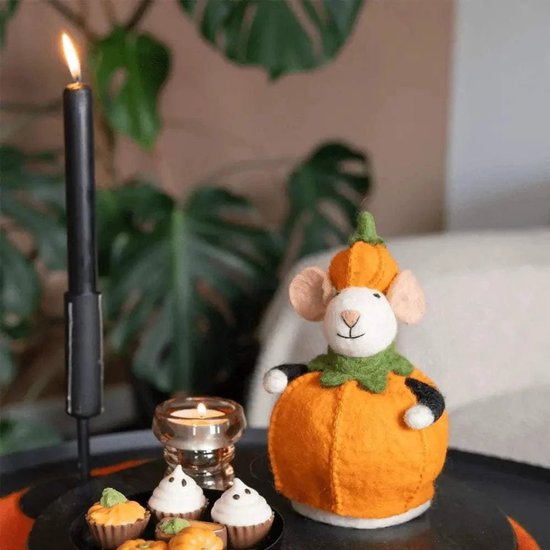 Decoratie Muis Pompoen - Handpop — afbeelding 2